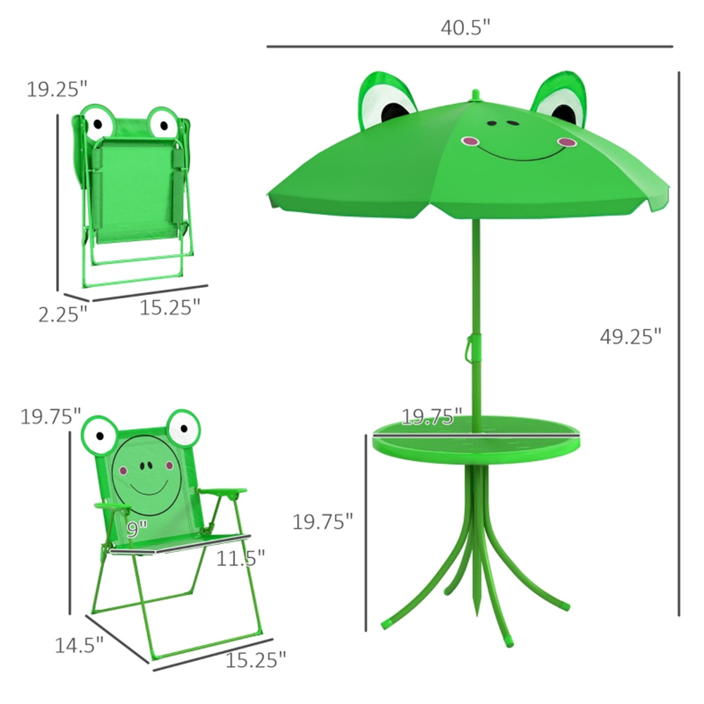 Kids Green Cartoon Frog Patio  - Kids Outdoor Dining Set recension och pris