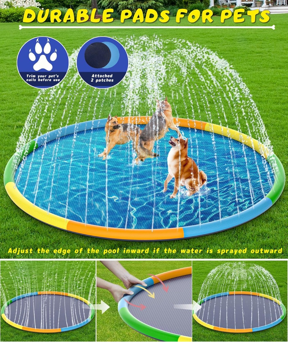 13FT Extra Large Splash Pad, T - Kids Outdoor Water Sprinkler recension och pris